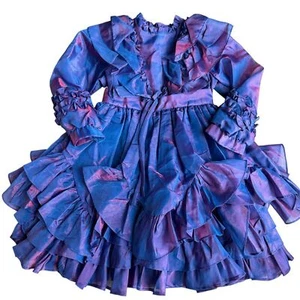 Martha’s Miniatures girls 6 vtg pageant tutu purple iridescent long sleeve dress - Picture 1 of 11