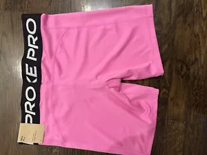 New Kids Nike PRO 365 XL 5" Shorts Size Pink Pinksicle Tight Fit Training - Picture 1 of 8