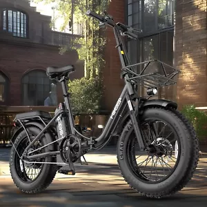 Hikeep 500W 16 in fat tire E-Bike 48V 10AH Folding Electric City Bicycle e bike - Picture 1 of 9