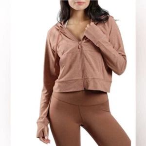 NEW Yogalicious - Lux Cropped Full Zip Jacket Heather - Picture 1 of 8