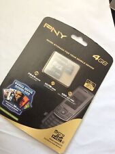 PNY 4GB MicroSDHC Card cell phone memory card P-SDU4GB4-EF/BKGD Sealed Free Ship