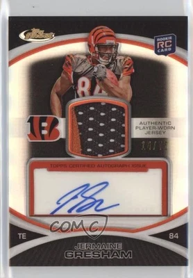 2010 Topps Finest Rookie Black Refractor /75 Jermaine Gresham RPA Patch Auto RC - Image 1 of 2