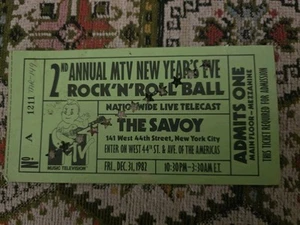 2nd Annual MTV New Years Eve Rock N Roll Ball Ticket - Picture 1 of 2