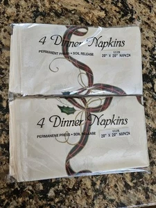 (8) Bardwil Linens Dinner Napkins 20x 20 IVORY Permanent Press - Vintage - NEW - Picture 1 of 4