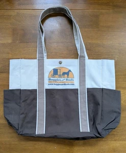 Buggys & Buds Canvas Tragetasche Shop Hop zentrale PA-Taschen hellbraun Handarbeit - Bild 1 von 5