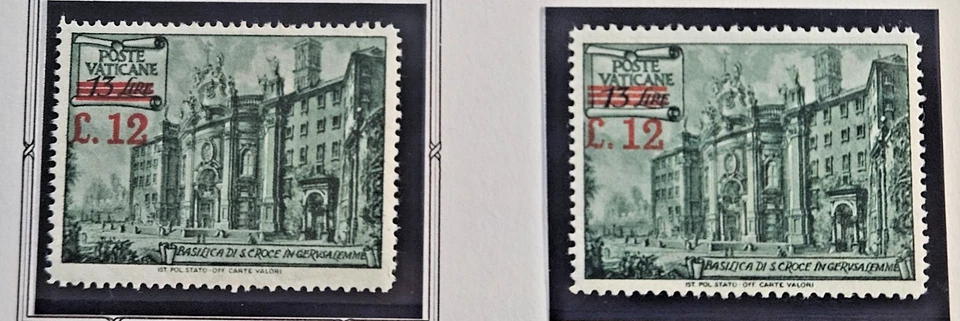 Vatican Stamp Sc 154 & 154A, Basilica Overprinted, F/VF MNH (509B125) - Image 1 of 1