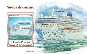 St Thomas - 2019 Cruise Ships on Stamps - Stamp Souvenir Sheet - ST190503b - Picture 1 of 1
