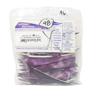 98 Count Gateway Archery Arrow Feathers 4" Left Wing: Shield Camo Tre Purple  - Picture 1 of 2
