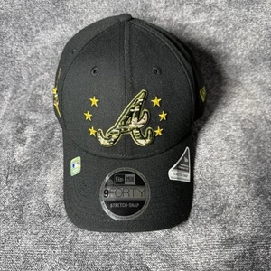 New Era Atlanta Braves 59FIFTY Hat Size 7 3/8 Armed Forces Day Low Profile Black - Picture 1 of 6
