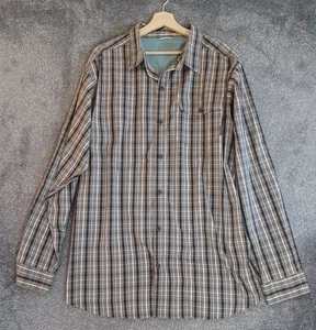 Columbia Mens Shirt XXL Long Sleeve Brown Plaid Button Up - Picture 1 of 12