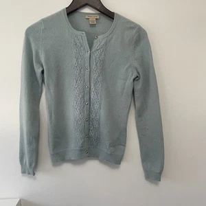 Vertikales Design 2-fädig 100% Kaschmir klein blau mit Mängeln  - Bild 1 von 8