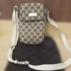 Gucci Mini Bolso de Hombro Beige Lona Patrón GG Correa Ajustable para Mujer Japón - Imagen 1 de 11
