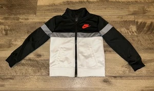 Nike Black White Grey Full Zip Polyester Jacket  Size 3T Athletic Jacket  - Picture 1 of 4