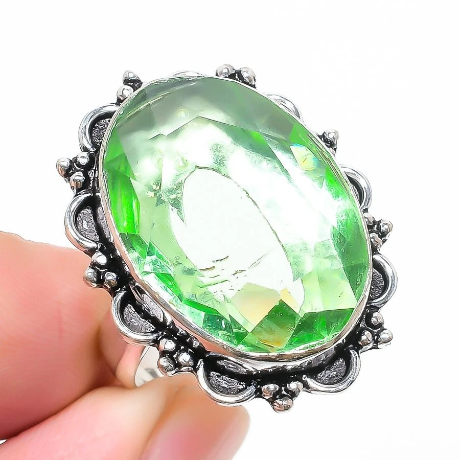 Tsavorite Gemstone 925 Sterling Silver Jewelry Ring Size 8" (US) - Image 1 of 1