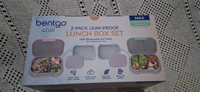 Bentgo Chill Max герметичный ланч-бокс емкостью 5 чашек, 2 упаковки, лаванда и персик - Изображение 1 из 4