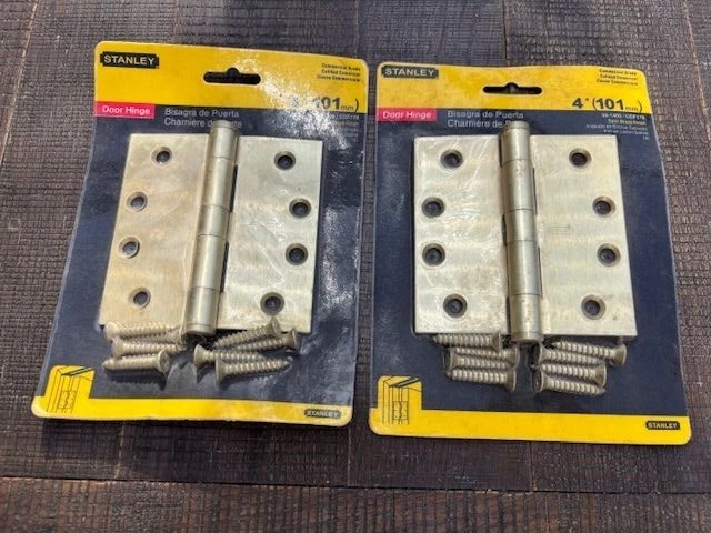 Knobwell, Paquete De 24 Bisagras De Puerta Con Radio De 5/8 Pulgadas Y 8 Orificios Para Uso En Puertas Interiores Y Exteriores Bisagras De Puerta Negras Mate De 4 Pulgadas Por 4 Pulgadas