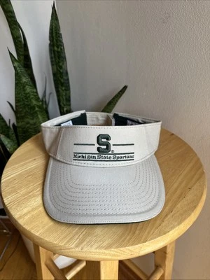 Vintage Michigan State Spartans Beige And Green Adjustable  Visor, Golf Tennis  - Image 1 of 4