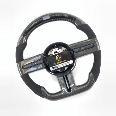 LED Carbon Fiber Steering Wheel Fit For Ford Mustang GT 2005-2009 - Image 1 of 4