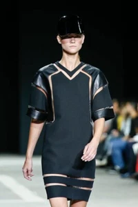 ALEXANDER WANG leather runway dress fish line black Rare, S, $4999 - Picture 1 of 6