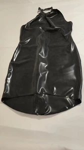 Black Latex Pleated Halter Dress Size XL - Picture 1 of 3