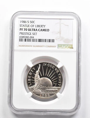 PF70 UCAM 1986-S Statue Of Liberty Commem. Half Dollar Prestige Set NGC *9841 - Image 1 of 3