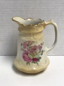 Vintage Old Foley James Kent LTD Yellow With Pink Roses Pitcher Stanford England - Picture 1 of 9