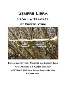 Sempra Libra by Verdi arr. K. Ziemba Trumpet Solo within Brass Quintet NEW - Picture 1 of 6