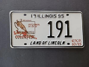 Illinois 1995 Union County ColorFest Nummernschild 191 Special Event Plate - Bild 1 von 8