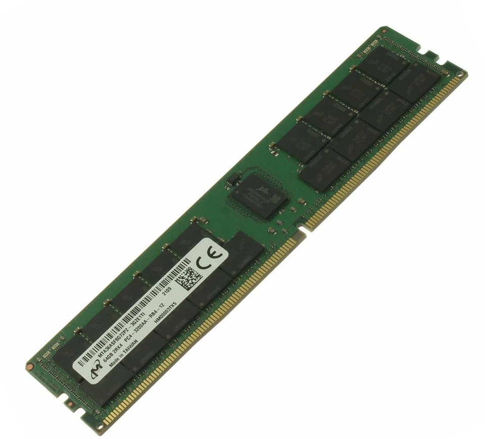 Micron 64GB DDR4 3200MHz ECC REG RDIMM RAM komp. MTA36ASF8G72PZ-3G2B2 for Server - Bild 1 von 1