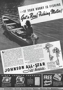 1937 Johnson Seahorse All Star DS & LT Outboard Motor Original Print Ad - Picture 1 of 1