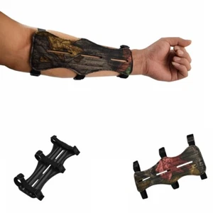 Archery  Arm Guard 8.5 inch PU Leather Arm Guards Adjustable 3 Elastic Straps - Picture 1 of 14