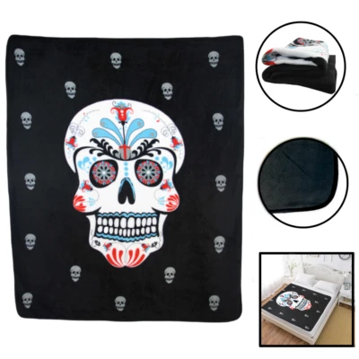 Sugar Skull Blanket Skull Blanket Dia de Los Muertos Large Skull Blanket - Image 1 of 4