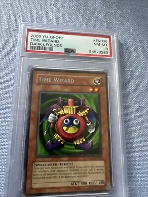Yu-Gi-Oh! Time Wizard DLG1-EN036 Rare Unlimited Near Mint PSA 8 Population 1 - Image 1 of 3