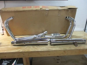 1977 1978 HONDA CB750K 4 INTO 2 CHROME MEGAPHONE EXHAUST SYSTEM MAC 001-1509 - Picture 1 of 11