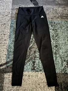 Women’s Adidas Climalite Solid Black Light Floral Design Athletic Leggings Sz S - Picture 1 of 10