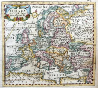 EUROPE EUROPA BY NICOLAS SANSON c1794 GENUINE COPPER ENGRAVED MAP - Image 1 of 4