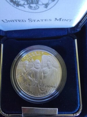 2007 US Mint 1 Oz Silver Jamestown 400th Anniversary Coin - Image 1 of 3