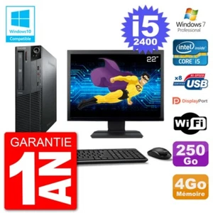 PC LENOVO M82 SFF Bildschirm 22 " i5-2400 RAM 4Go Disc 250Go Dvd-Brenner Wifi W7 - Bild 1 von 1