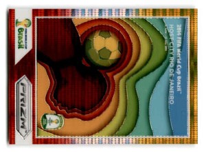 2014 Panini Prizm World Cup Posters Yellow and Red Pulsar #10 Rio de Janeiro