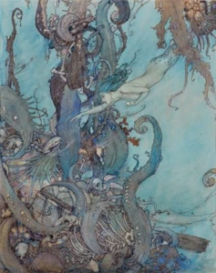 Mermaid by Edmund Dulac 1911 – Enchanting Golden Age Fairy Tale Illustration - Picture 1 of 1