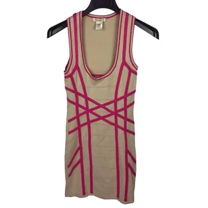 Arden B Bandage Dress Tan & Pink Sexy Bodycon Women's Small - Bild 1 von 7