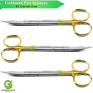 3Pcs Goldman-Fox Scissors Straight Cvd 13cm Dental Surgical Micro Shears - Picture 1 of 3