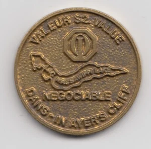 1987 Ayer's Cliff Quebec $2 Trade Dollar Token Brass Canada - Picture 1 of 2