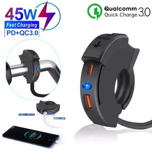 Presa USB Tipo C Impermeabile per Moto Caricabatterie Rapido USB QC 3.0 e Tipo C - Foto 1 di 8