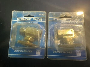 Lot Of 2 Straight Water Valve 1/2 Copper Sweat X 3/8 OD Comp Streamline 679-1038 - Picture 1 of 4