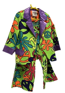 Kids Green Peace Hippie Suit - 116 Age 6/7 - Picture 1 of 4
