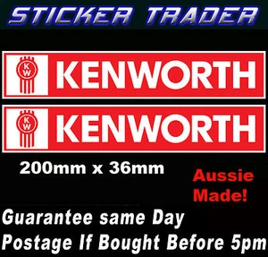 2 KENWORTH Truck Logo Decals Stickers 200mm Suit Bullbar Semi Trailer Ramps Dash - Picture 1 of 1