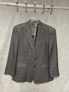 Chaps Blazer Men 46R Wool Houndstooth Flannel Coat Jacket Ralph Lauren Luxury - Picture 1 of 12
