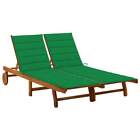Vidaxl 2-person Garden Sun Lounger With Cushions Solid Acacia Wood Aus