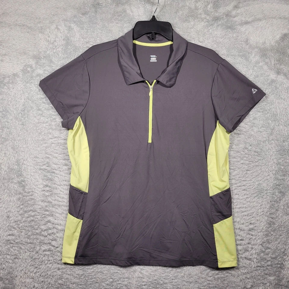 Jockey Polo Shirt Womens XXL Activewear 1/4 Zip Collared Short Sleeve - Image 1 of 4